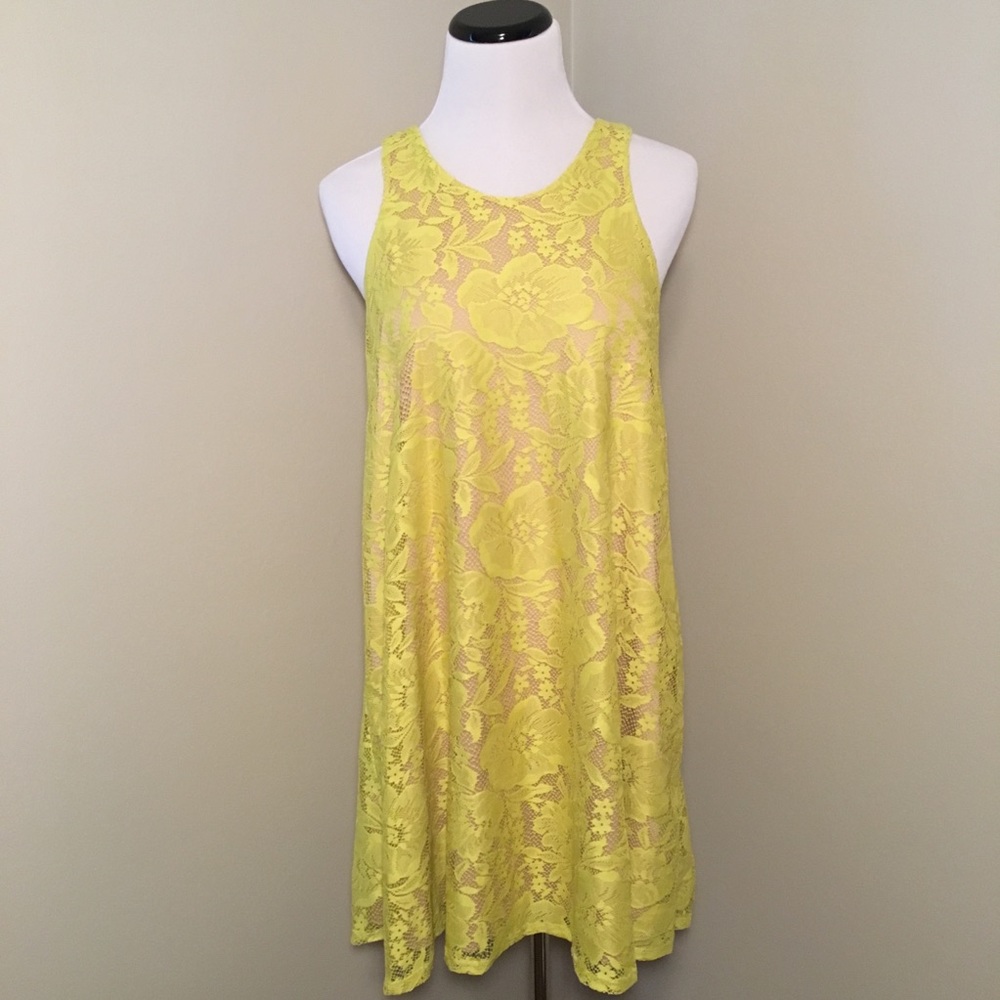 FRANCESCA’S Neon Lace Dress